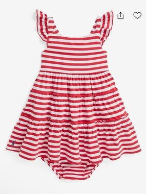 Polo Ralph Lauren Kids Striped Cotton Jersey Dress & Bloomer 6 Months NWT